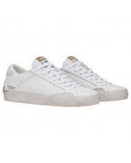 Sneaker Donna Crime London Distressed Suede Leather White