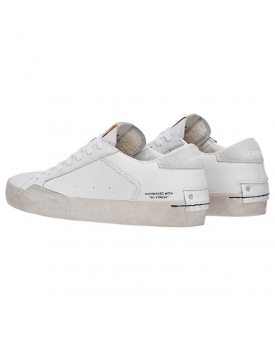 Sneaker Donna Crime London Distressed Suede Leather White