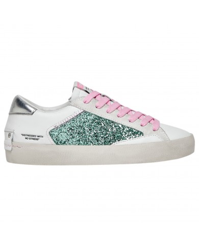 Sneaker Donna Crime London Distressed Suede Leather Rose Mint