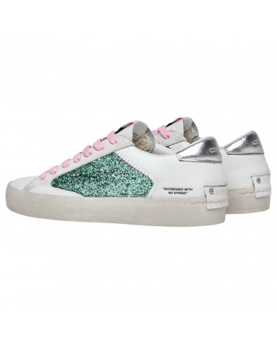 Sneaker Donna Crime London Distressed Suede Leather Rose Mint