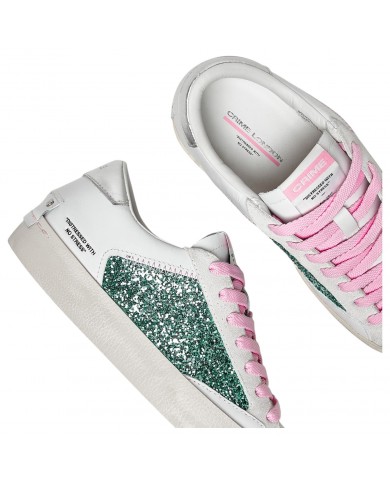 Sneaker Donna Crime London Distressed Suede Leather Rose Mint