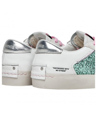 Sneaker Donna Crime London Distressed Suede Leather Rose Mint