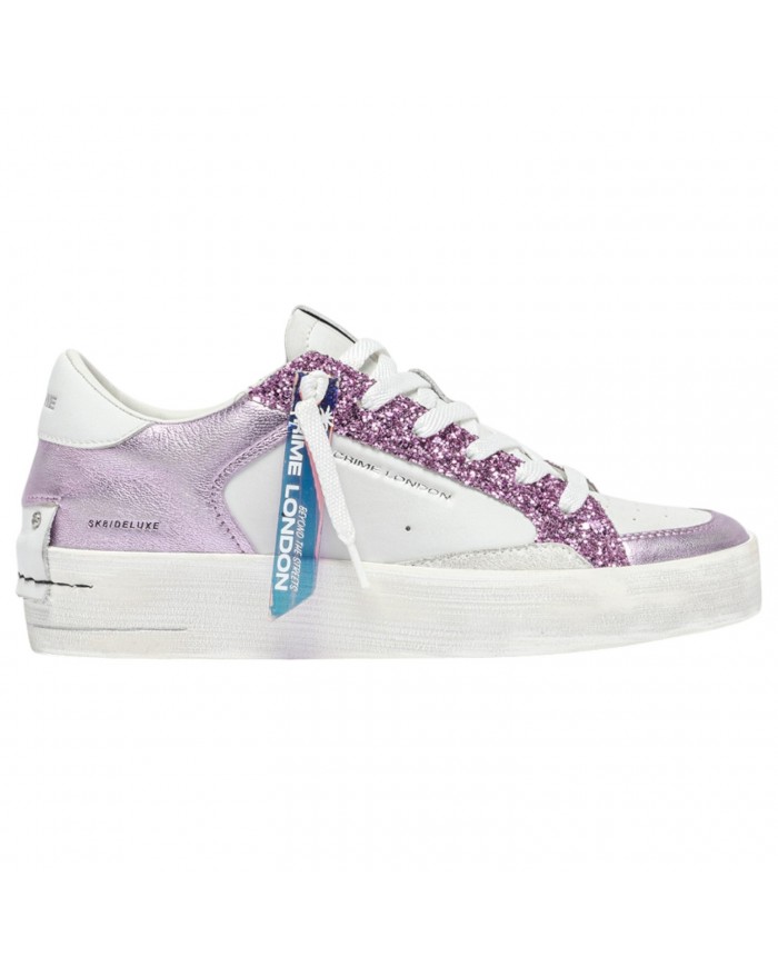 Sneaker Donna Crime London Sk8 Deluxe Heel Suede Leather Lilac Lover