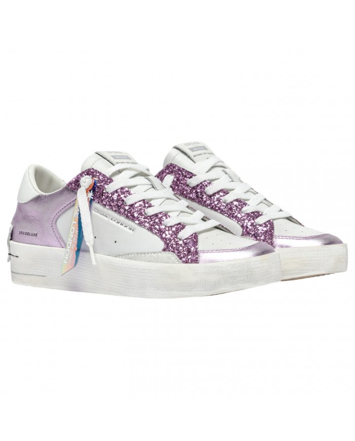 Sneaker Donna Crime London Sk8 Deluxe Heel Suede Leather Lilac Lover
