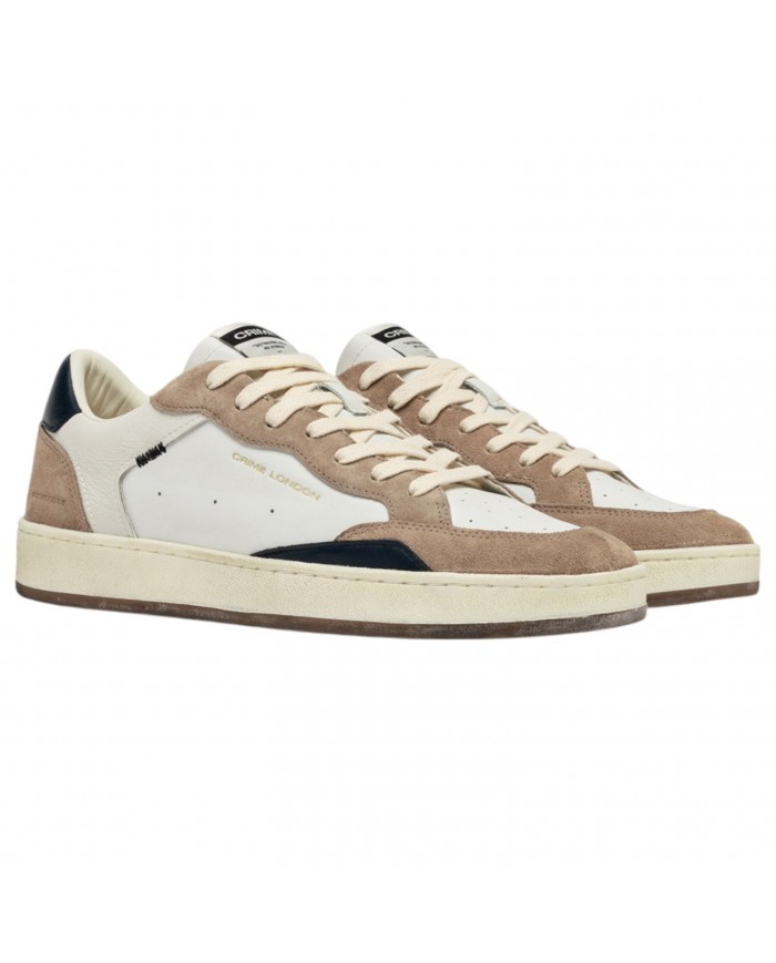 Sneakers Crime London Uomo Chelsea Leather Suede White Dusty Blue