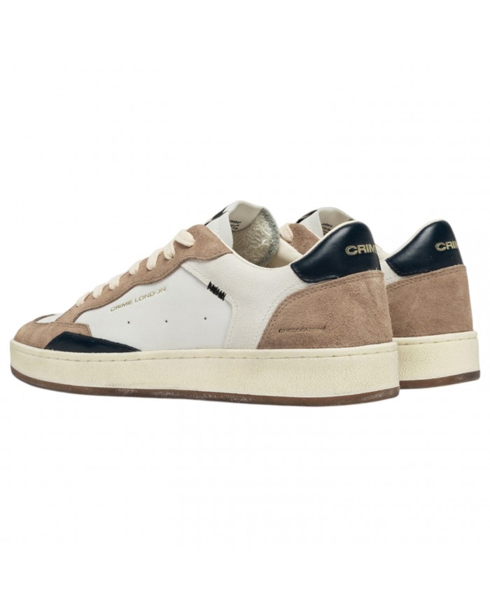 Sneakers Crime London Uomo Chelsea Leather Suede White Dusty Blue