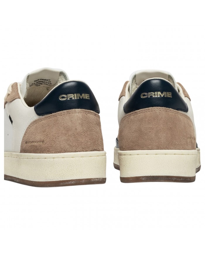 Sneakers Crime London Uomo Chelsea Leather Suede White Dusty Blue