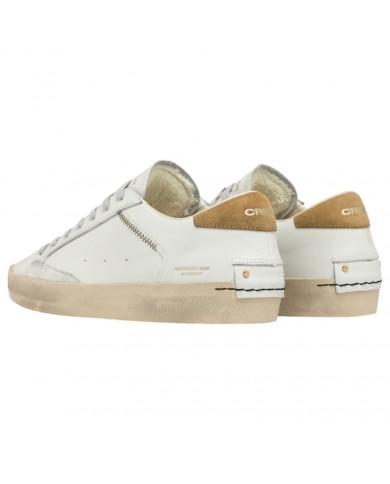 Sneakers Crime London Uomo Distressed Leather Suede White Desert Tan