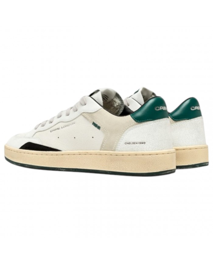 Sneakers Crime London Uomo Chelsea Leather Suede White Green