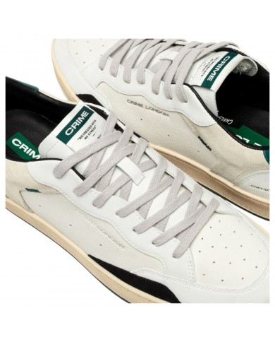 Sneakers Crime London Uomo Chelsea Leather Suede White Green