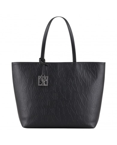 Shopper Donna Armani Exchange Shopper Logo Rialzato Leather Black