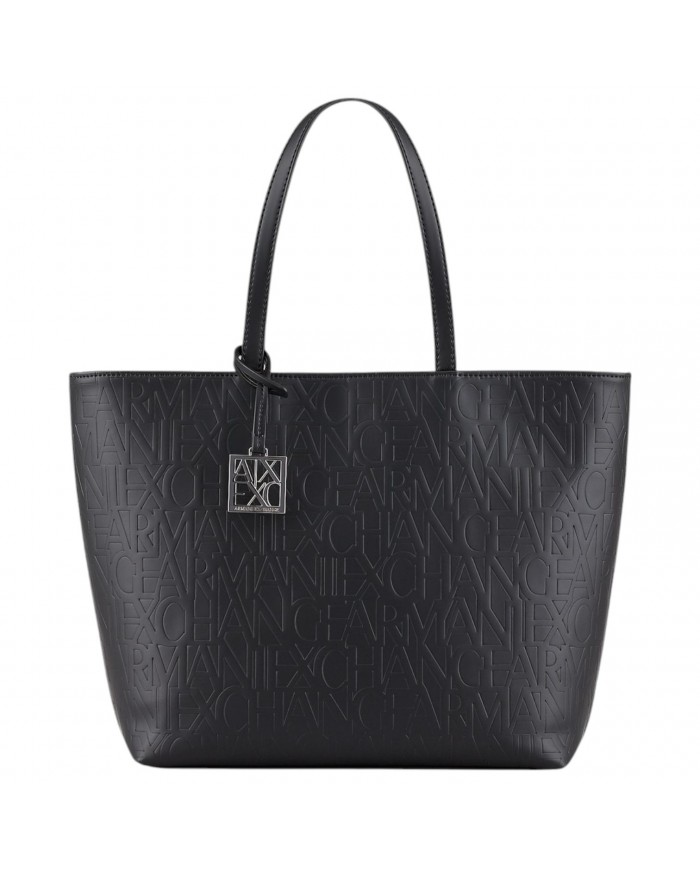 Shopper Donna Armani Exchange Shopper Logo Rialzato Leather Black