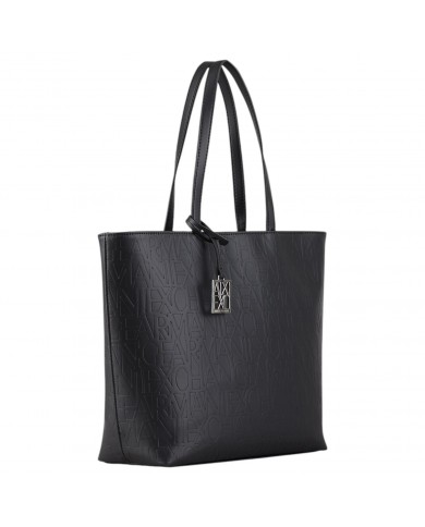 Shopper Donna Armani Exchange Shopper Logo Rialzato Leather Black