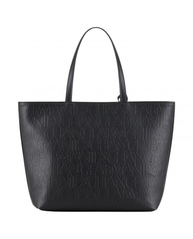 Shopper Donna Armani Exchange Shopper Logo Rialzato Leather Black