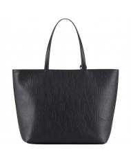 Shopper Donna Armani Exchange Shopper Logo Rialzato Leather Black