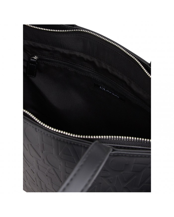 Shopper Donna Armani Exchange Shopper Logo Rialzato Leather Black