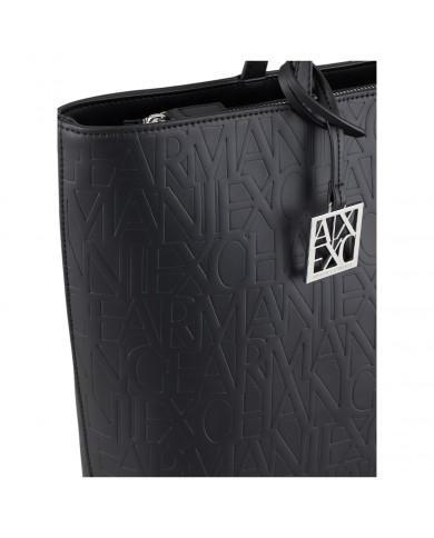 Shopper Donna Armani Exchange Shopper Logo Rialzato Leather Black