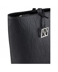 Shopper Donna Armani Exchange Shopper Logo Rialzato Leather Black