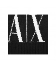 Cappello Uomo Armani Exchange Beanie Hat AX Logo Black