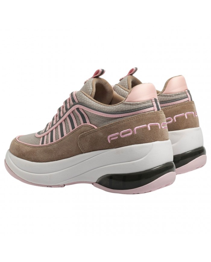 Sneakers Fornarina Glam Donna Platform Leather Sand Pink