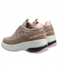 Sneakers Fornarina Glam Donna Platform Leather Sand Pink