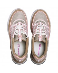 Sneakers Fornarina Glam Donna Platform Leather Sand Pink