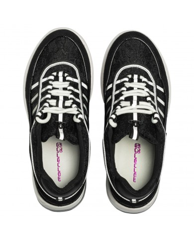 Sneakers Fornarina Glam Donna Platform Leather Black