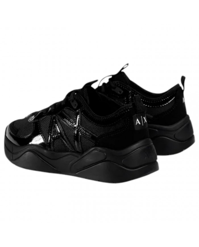 Sneaker Donna Armani Exchange Chunky Logata Mesh Leather Black