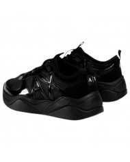 Sneaker Donna Armani Exchange Chunky Logata Mesh Leather Black