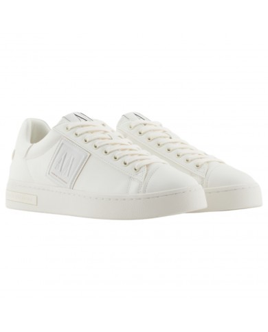 Sneaker Uomo Armani Exchange Patch Logo Leather Off White