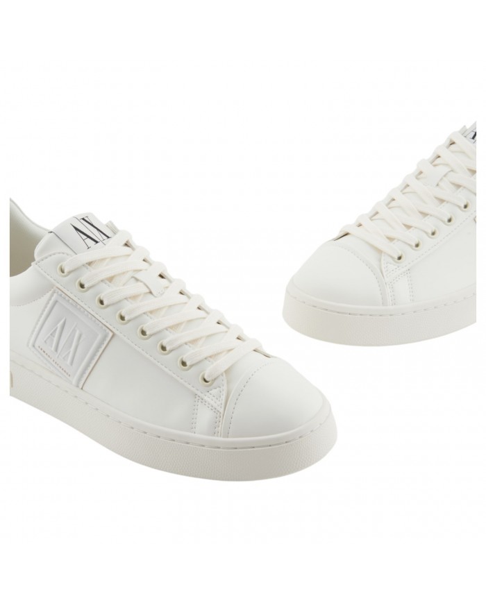 Sneaker Uomo Armani Exchange Patch Logo Leather Off White