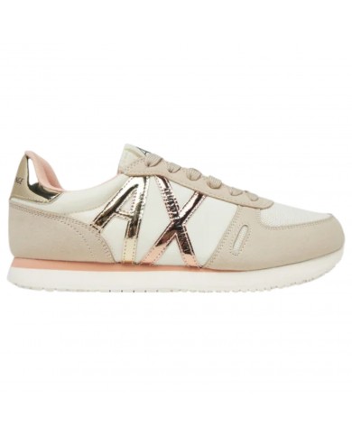 Sneaker Donna Armani Exchange Logata Mesh Suede Light Mirage Light Rose
