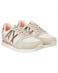 Sneaker Donna Armani Exchange Logata Mesh Suede Light Mirage Light Rose