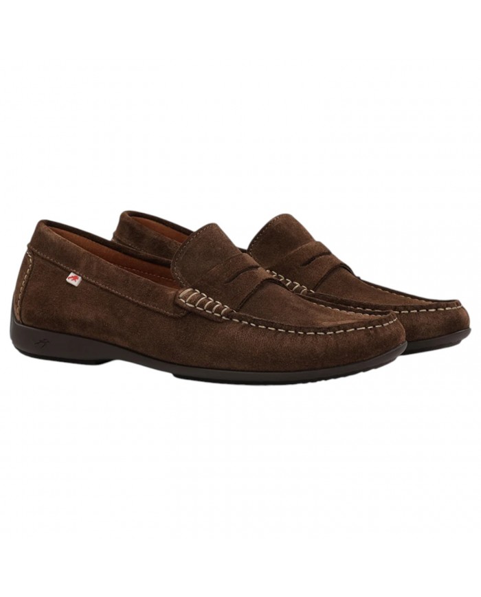 Mocassino Uomo Fluchos Samoa F2207 Suede Afelpado Chocolate
