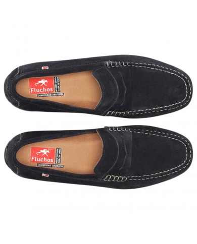 Mocassino Uomo Fluchos Samoa F2207 Suede Afelpado Marino