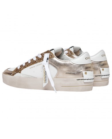 Sneaker Donna Crime London Sk8 Deluxe Heel Suede Leather Platinum Glam