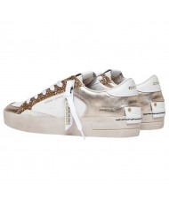 Sneaker Donna Crime London Sk8 Deluxe Heel Suede Leather Platinum Glam