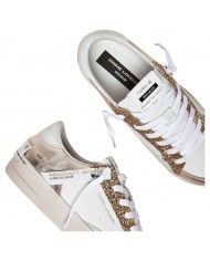 Sneaker Donna Crime London Sk8 Deluxe Heel Suede Leather Platinum Glam