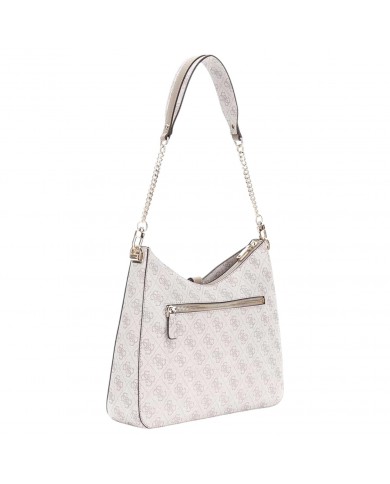 Borsa A Spalla Donna Guess Zamira 4G Logo Leather Dark Taupe