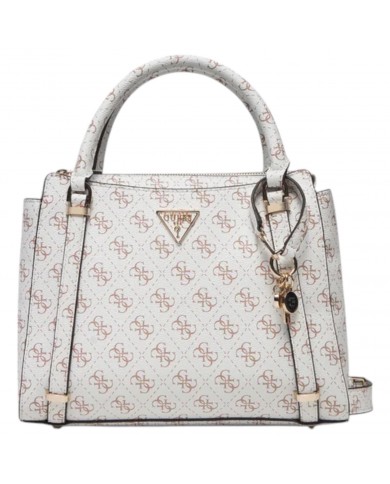 Borsa A Mano Donna Guess Eco Erica Con Tracolla 4G Logo Leather Cream