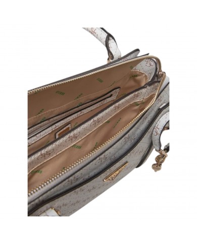 Borsa A Mano Donna Guess Eco Erica Con Tracolla 4G Logo Leather Cream