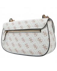 Shoulder Bag Donna Guess Eco Erica 4G Logo Leather Cream