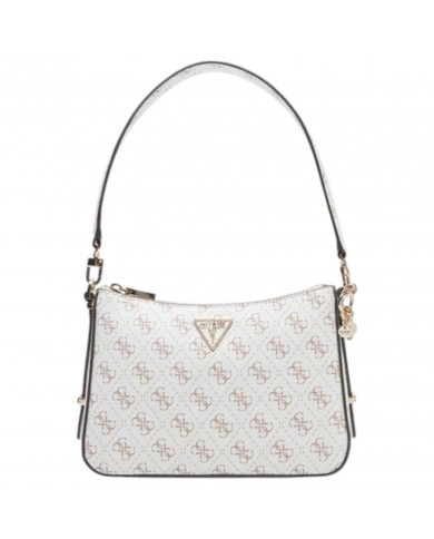 Shoulder Bag Donna Guess Eco Erica 4G Logo Leather Cream