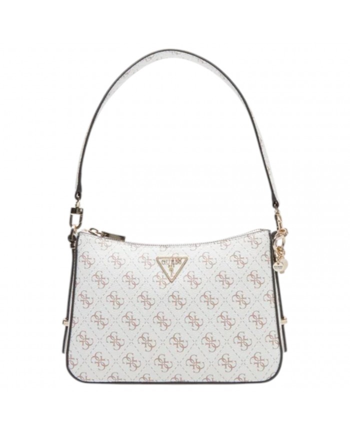 Shoulder Bag Donna Guess Eco Erica 4G Logo Leather Cream