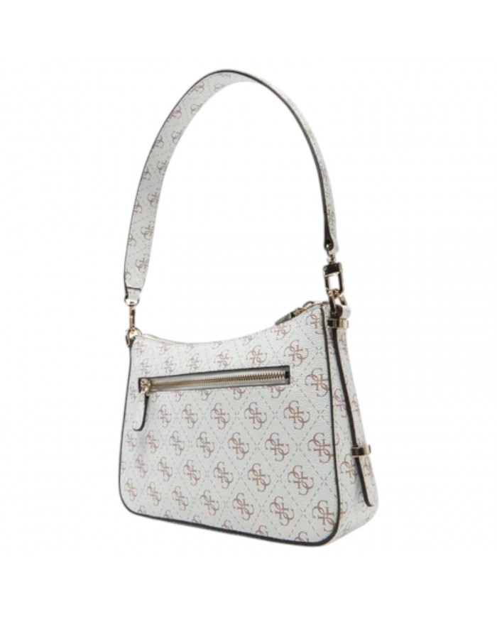 Shoulder Bag Donna Guess Eco Erica 4G Logo Leather Cream