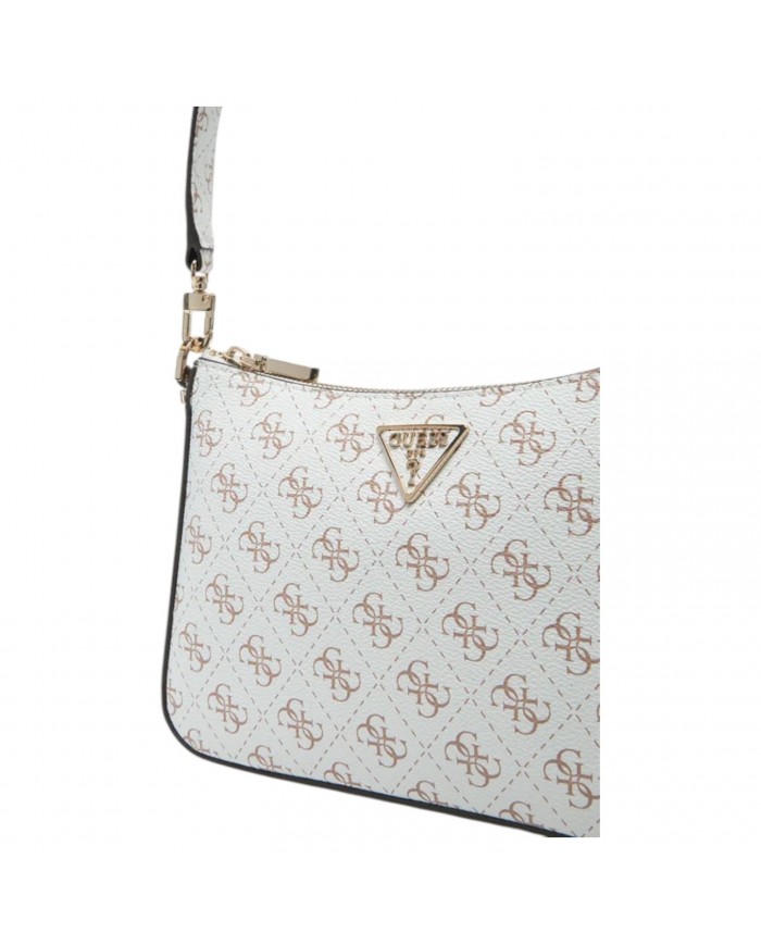 Shoulder Bag Donna Guess Eco Erica 4G Logo Leather Cream