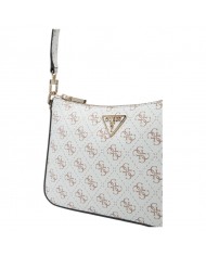 Shoulder Bag Donna Guess Eco Erica 4G Logo Leather Cream