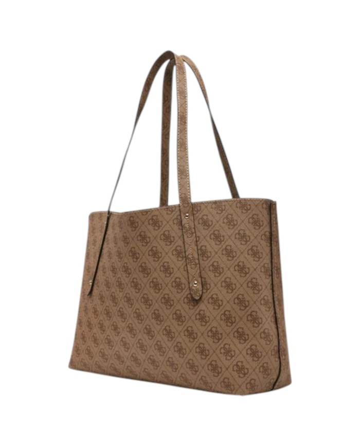 Shopper Donna Guess Brenton Con Pochette 4G Logo Leather Latte