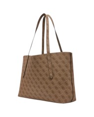 Shopper Donna Guess Brenton Con Pochette 4G Logo Leather Latte