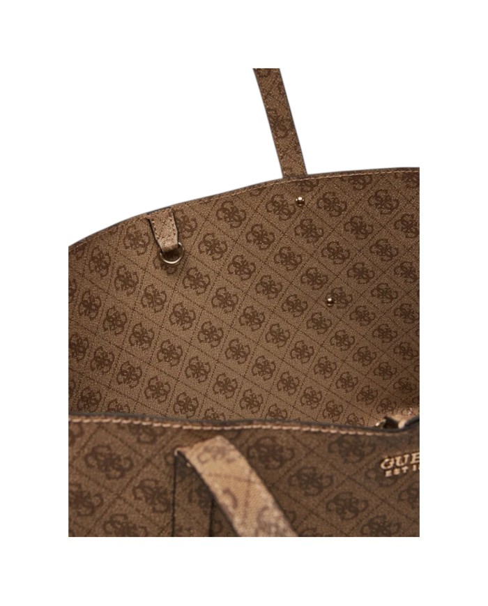 Shopper Donna Guess Brenton Con Pochette 4G Logo Leather Latte